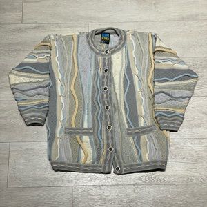Vintage Emaroo Australia Cardigan Sweater Coogi Style 90s Wool Adult Size XS